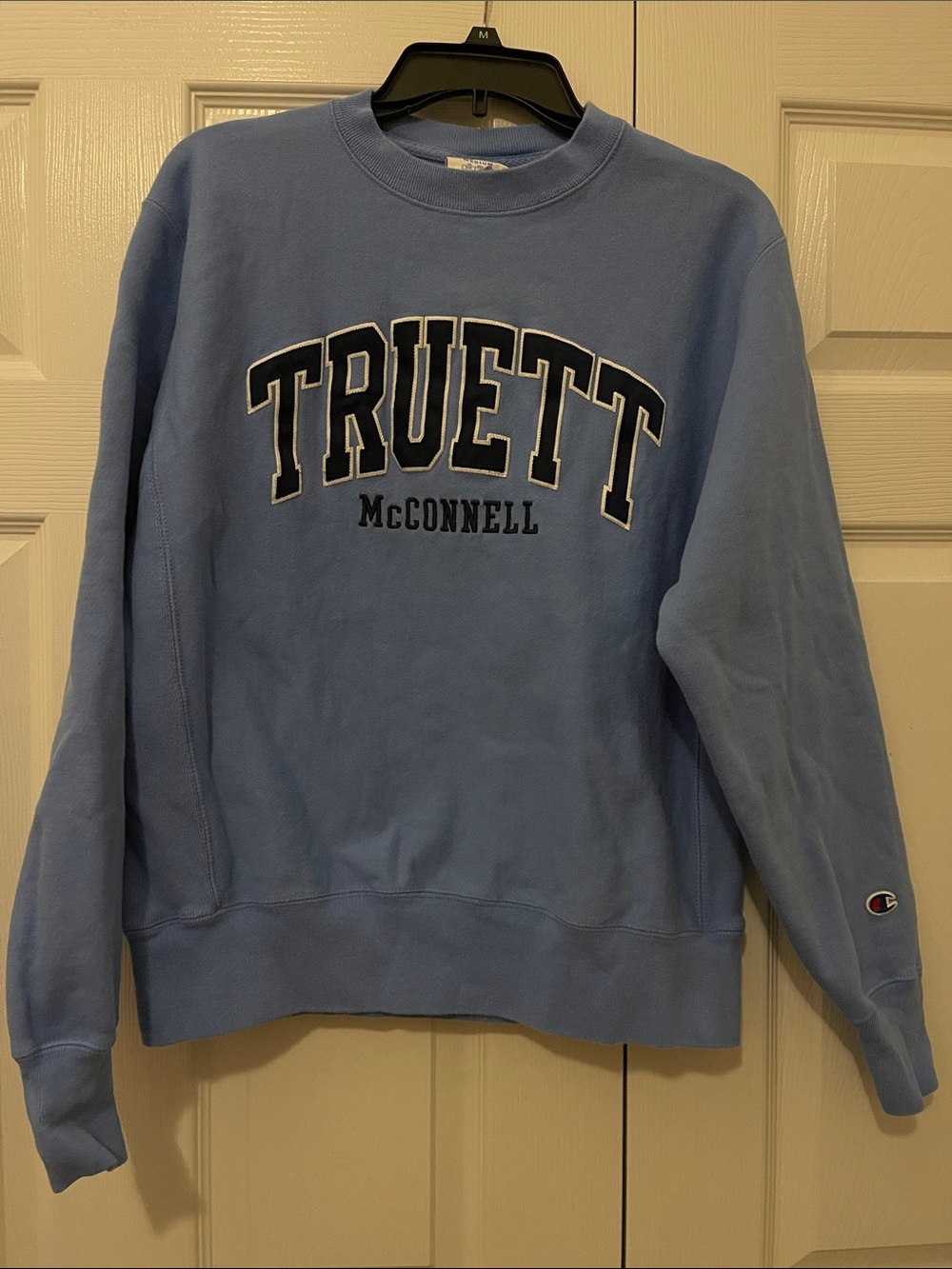 Champion Light Blue Truett McConnell Arch Logo Crewneck Sweatshirt